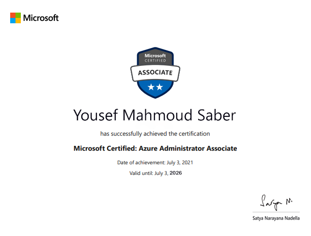 Microsoft Azure Administrator Certificate